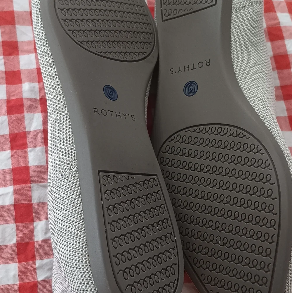 ROTHY'S Flax Birdseye Pointed Toe Flats Sz 9.5 Gray